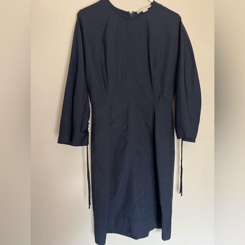 Stella McCartney Navy Blue Dress with Ruched Sleeves